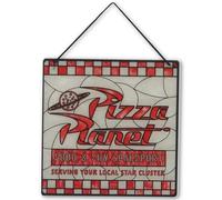 Disney Pixar Toy Story Pizza Planet - Decoración de pared acrílica para colgar en la pared, divertido letrero de planeta de pizza para el hogar