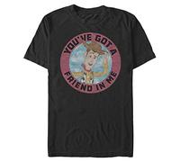 Disney Pixar Toy Story - Woody Friend Organic Short Sleeve T-Shirt, Camiseta Unisex Adulto, Negro, S