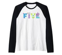 Disney & Pixar's Monsters, Inc. Numbers 5th Fifth Birthday Camiseta Manga Raglan