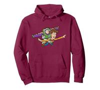 Disney & Pixar's Toy Story Buzz Woody To Infinity and Beyond Sudadera con Capucha, Unisex para Adultos, Granate, M