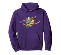 Disney & Pixar's Toy Story Buzz Woody To Infinity and Beyond Sudadera con Capucha, Unisex para Adultos, Morado, S
