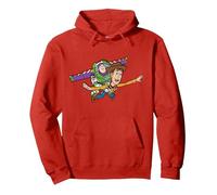 Disney & Pixar's Toy Story Buzz Woody To Infinity and Beyond Sudadera con Capucha, Unisex para Adultos, Rojo, S