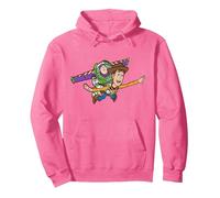 Disney & Pixar's Toy Story Buzz Woody To Infinity and Beyond Sudadera con Capucha, Unisex para Adultos, Rosa Brillante, XL
