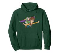 Disney & Pixar's Toy Story Buzz Woody To Infinity and Beyond Sudadera con Capucha, Unisex para Adultos, Verde Bosque, M