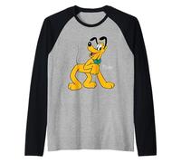 Disney Pluto The Dog Retro Character Pose Trip Matching Camiseta Manga Raglan