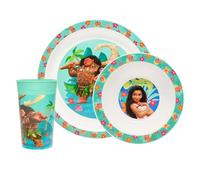 Disney Polar Gear Moana - Juego de vajilla para niños de 2-3 piezas | Juego de platos y cuencos Moana Disney con taza para niños | Juego de vajilla apta para lavavajillas y microondas | Juegos de