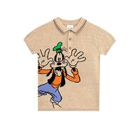 Disney Polo de Punto de Goofy para Niños Camiseta de Manga Corta para Infantiles 6-7 años Beige