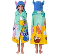 Disney Poncho Lilo y Stitch para Niña, Toalla Stitch Niña con Capucha y Orejas 3D Poncho Toalla, Playa o Ducha, Albornoz Niños, Talla Única