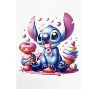 Disney Póster decorativo de pared Serie Cartoon Stitch con dulces Impresión sobre papel Patinata 40 x 30 cm sin marco