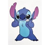 Disney Póster Decorativo de Pared Serie de Dibujos Animados Stitch Linguaccia Impreso en Papel Patinado 40x30cm Sin Marco