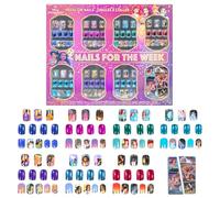 Disney Princesa 84 Pcs Glitter-Glamup uñas metálicas de prensa falsas uñas para niños, gemelos con pre-adhesivo tapa completa por Townley Girl