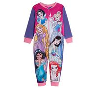 Disney Princesa - Pijama de Forro Polar Todo en uno, Top con Mangas largas y Parte Inferior con puños para niñas, Rosa, Edad 7-8 Años