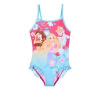 Disney Princesas Bañador para Niña, Diseño Belle Cenicienta y Rapunzel Bañador de una Pieza, Natación Infantil, Talla 6 Años | Azul