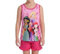 Disney Princesas Camiseta y Pantalón Corto para Niña, Diseño Ariel Jasmine y Rapunzel Pijama Conjunto 2 Piezas, Incluye Caja de Regalo, Tallas 3 a 8 Años (FR/ES, Edad, 7 años, Regular, Fuchsia)