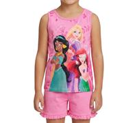 Disney Princesas Camiseta y Pantalón Corto para Niña, Diseño Ariel Jasmine y Rapunzel Pijama Conjunto 2 Piezas, Incluye Caja de Regalo, Talla 5 Años | Rosa