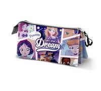 Disney Princesas Comic-Estuche Portatodo Triple, Multicolor, 23 x 11 cm