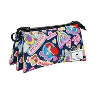 Disney Princesas Disney Fearless-Estuche Portatodo Triple HS, Multicolor, 23 x 11 cm