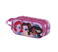 Disney Princesas Flowers-Estuche Portatodo 3D Doble, Rosa, 22 x 10 cm