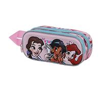 Disney Princesas Kind-Estuche Portatodo 3D Doble, Rosa, 22 x 9.5 cm