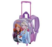 Disney Princesas-Mochila 3D con Ruedas Pequeña, 26 x 34 cm, Capacidad 12.5 L, Fucsia Frozen 2