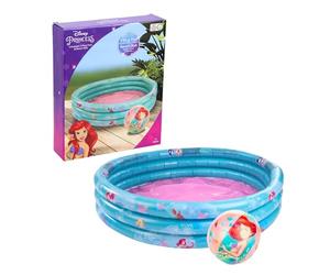 Disney Princesas Piscina Hinchable, Piscina Infantil Ariel Sebastian Flounder, Redonda Multicolor, 100 CM