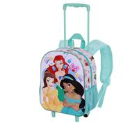 Disney Princesas Rainbows-Mochila 3D con Ruedas Pequeña, Multicolor, 26 x 34 cm, Capacidad 7 L