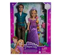 Disney Princesas Set Aventura 2 Muñecas Rapunzel y Flynn Rider Altura 30 cm - Multicolor - 100° Aniversario - HLW39