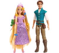 Disney Princesas Set Aventura 2 Muñecas Rapunzel y Flynn Rider Altura 30 cm - Multicolor - 100° Aniversario - HLW39