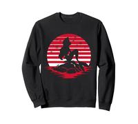 Disney Princess Ariel Red Holiday Silhouette Sudadera, Unisex para adultos, Negro, XXL