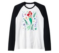 Disney Princess Ariel The Little Mermaid Collage Portrait Camiseta Manga Raglan