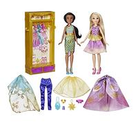 Disney Princess - Armario de Moda de Princesa - Muñecas de Jasmine y Rapunzel - Armario para muñeca con Ropa - A Partir de 3 años