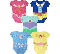 Disney Princess Baby Girls' 5 Pack Bodysuits Belle Cinderella Snow White Aurora