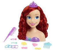Disney Princess Basic Ariel Styling Head | Practica peinar el cabello con Ariel, incluye 1 tiara, 1 púa, 2 pasadores, 2 espirales, 2 abalorios, 4 bandas elásticas Hari