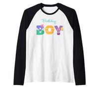 Disney Princess "Birthday Boy" Party Character Letters Camiseta Manga Raglan