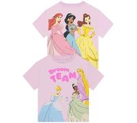 Disney Princess Camiseta Niña, Ropa Niña con Cinderella, Bella, Ariel y Jasmine, Camisetas De Verano, 5-6 Años
