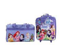 Disney Princess Castle & Princesses - Juego de bolsa de viaje de 3 piezas para jóvenes con funda de piloto y etiqueta de equipaje, Castillo y princesas, Talla unica
