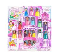 Disney Princess Castlebox 18 Piezas Esmalte de uñas de secado rápido a base de agua Natural Seguro No tóxico | Kit de regalo para niñas Opaque Colors, para niñas de 3 años de Townley Girl