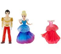 Disney Princess Cenicienta y Príncipe Encantador Coleccionable Pequeña Muñeca Real Clips Juguetes de Moda con Vestido Extra