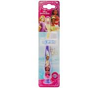 Disney Princess - Cepillo de dientes blanqueadores para niños con tapa protectora, cerdas suaves, mango antideslizante y ventosa para almacenamiento vertical para niños de 3 a 12 años, sin BPA y no