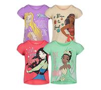 Disney Princess Cinderella Belle Toddler Girls 4 Pack Short Sleeve T-Shirts 4T