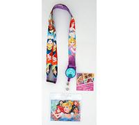 Disney Princess Deluxe - Cordón retráctil con cremallera y tarjetero