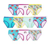 Disney Princess from The Little Mermaid 100% Combed Cotton Underwear Panties Sizes 2/3t, 4t, 4, 6 and 8 Ropa Interior, Paquete de 10 Ariel, Pack Niñas