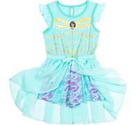 Disney Princess Jasmine - Mameluco con estampado metαlico para niρas grandes con falda superpuesta 10-12