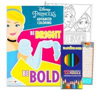 Disney Princess Juego avanzado de libros para colorear para adolescentes y adultos, paquete de libros de actividades para colorear Disney Princess con lápices de colores, marcapáginas (relajación para