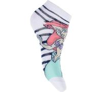 Disney Princess - Juego de 3 pares de calcetines cortos de Ariel la Princesa Sirenita Disney para niñas y niñas, Color blanco., 27-30
