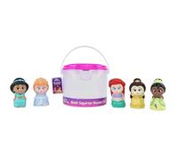Disney Princess - Juego de cubos de baño de 5 piezas - Juguetes de baño para bebés y niños pequeños - Incluye cubo organizador - Almacena juguetes de agua para el baño