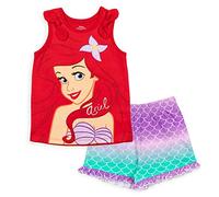Disney Princess Little Mermaid Ariel Big Girls Tank Top French Terry Shorts Set 7-8