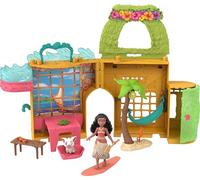 Mattel Disney Princess Toys, casa de muñecas Moana Storytime Stackers con muñeca pequeña Moana, 1 Amigo Animal y 9 Accesorios, Inspirada en la película Disney