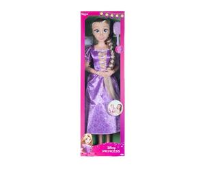 Disney Princess Muñeca Rapunzel Playdate de 80 cm, Producto Oficial de Disney de Jakks Pacific, muñeca articulada de tamaño Real, Incluye Cepillo de Princesa para peinar su Cabello