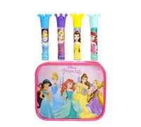 Disney Princess - Set de Brillo de Labios y Estuche de Princesa - Kit de Maquillaje para Niñas con 4 Brillos de Labios y un Hermoso Estuche con Princesas